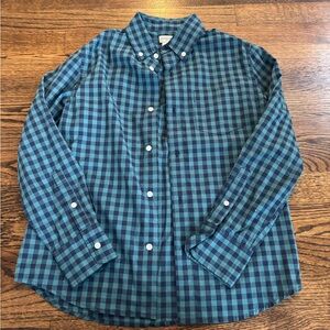 J. Crew Factory Kids Blue Checkered Button Down Shirt